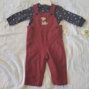 Little Me Baby Boy's Knit Overall Set